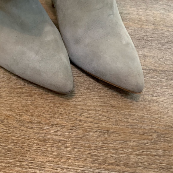 Women's Suede Ankle Boots - Gray - Picture 5 of 6